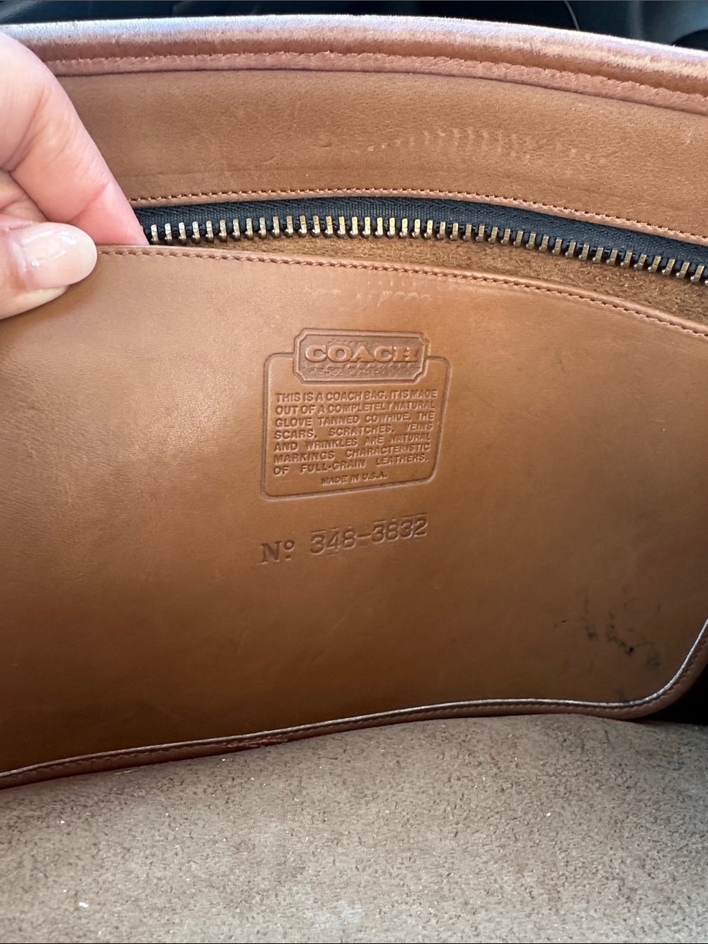 Coach Classic Brown Leather Tote Bag - Picture 5 of 8
